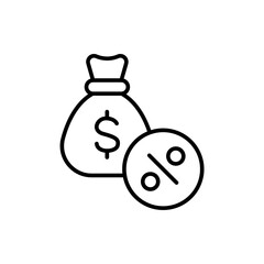 Cashback outline icons, minimalist vector illustration ,simple transparent graphic element .Isolated on white background