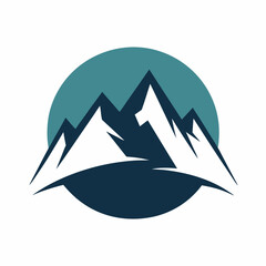 Mountain icon logo design vector art illustration