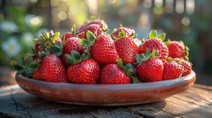 Freshly picked strawberries