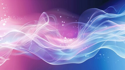 Abstract Colorful Wavy Background Illustration - Pink and Blue Artistic Design with Light Effects