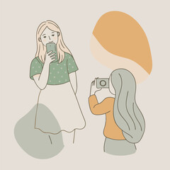 Girl vector illustration design and art.