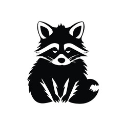 raccoon vector drawing. Isolated hand drawn, engraved style illustration