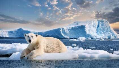 Polar bear resting on Arctic ice