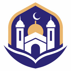 Modern Islamic school vector logo design illustration