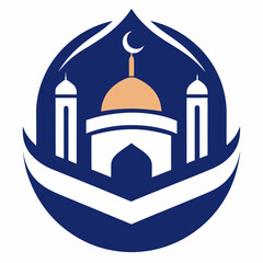 Modern Islamic school vector logo design illustration