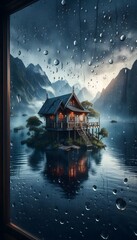 Fototapeta premium house at night