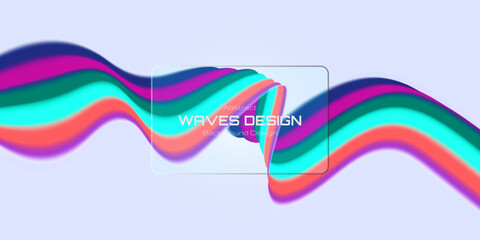 colorful wavy abstract soft lines pattern background, technology innovation concept background banner