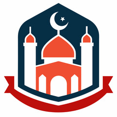 Modern Islamic school vector logo design illustration