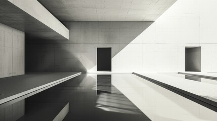 Advanced modernist architectural style, villa venues full of design style, architectural photography of light and shadow