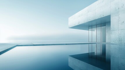 Fototapeta premium Advanced modernist architectural style, villa venues full of design style, architectural photography of light and shadow