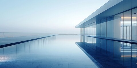 Obraz premium Advanced modernist architectural style, villa venues full of design style, architectural photography of light and shadow