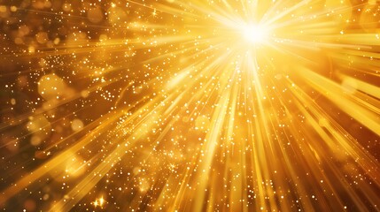 Radiant sunburst with golden rays, creating a dynamic and energetic background. 