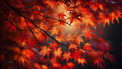 leaves on a Japanese maple tree in autumn
