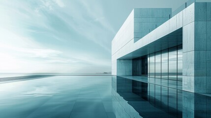 Obraz premium Advanced modernist architectural style, villa venues full of design style, architectural photography of light and shadow