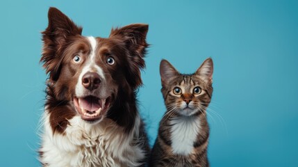 The dog and cat portrait