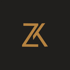 ZK logo design template vector illustration