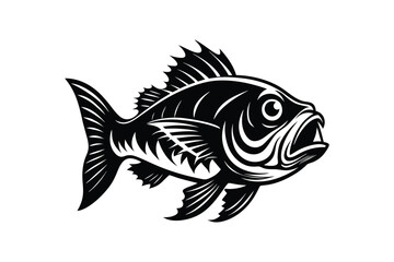 Deep Sea Fish Silhouette vector art illustration