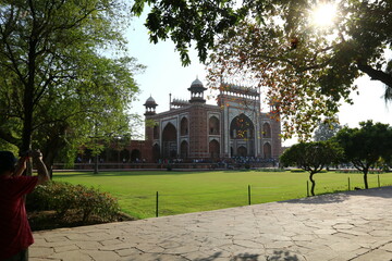 Taj Mahal India 02/20/2022. Taj Mahal. - mausoleum-mosque located in Agra, India, on the banks of the Jamna River