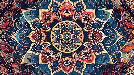 Intricate mandala patterns with vibrant colors and symmetrical designs, perfect for eye-catching and decorative backgrounds. 