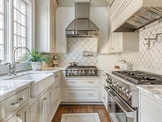 Fototapeta premium Classic diamond pattern backsplash