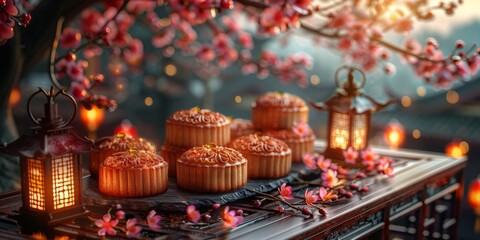 Mid-Autumn Festival mooncakes with lanterns, September 21st