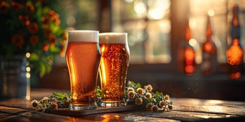 National Drink Beer Day frothy beer mugs, September 28th