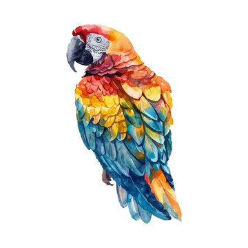 recommend clip art: watercolor coloful birds, generative ai