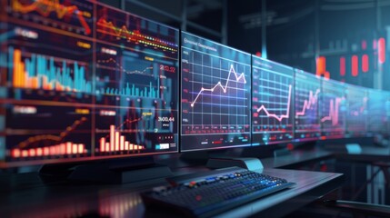 A bar graph displayed on a monitor in a control room, monitoring operational efficiency metrics.