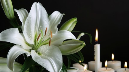 White Lily and Candles