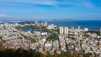 Fototapeta premium Aerial View Of Vung Tau City. Vung Tau City Is One Of The Most Famous Tourist Destinations In Vietnam.
