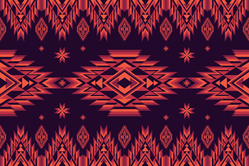 Sunset tribal harmony seamless pattern