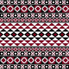 Red and black tribal harmony seamless pattern
