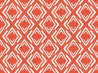 Coral ikat seamless pattern