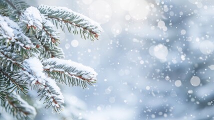 Snow-Covered Pine Branch