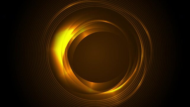 Shiny orange glowing neon circle abstract futuristic background. Seamless looping technology concept motion design. Video animation Ultra HD 4K 3840x2160