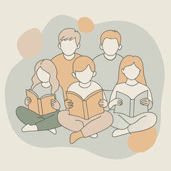 Some boys and girls vector illustration design and arts.