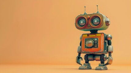 Robotic Educator AI Powered Teacher on Pastel Studio Background