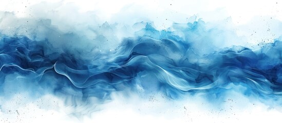 Obraz premium Abstract Blue Watercolor with Delicate Lines