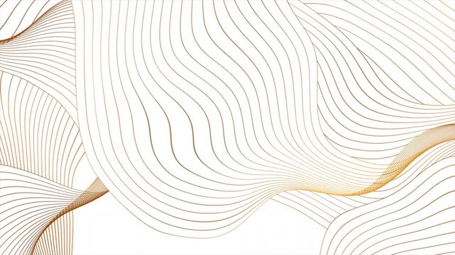 White abstract background with golden refracted wavy pattern. Seamless looping art deco curved lines ornament motion design. Video animation Ultra HD 4K 3840x2160