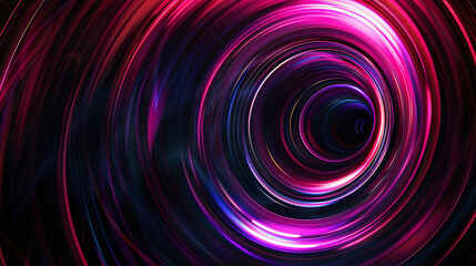 Abstract Neon Vortex with Glowing Light Trails