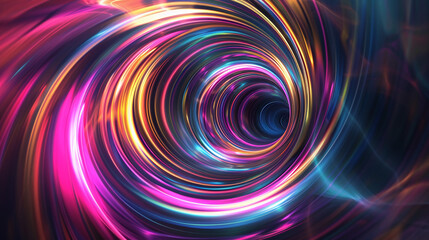 Hypnotic Light Tunnel with Colorful Spirals
