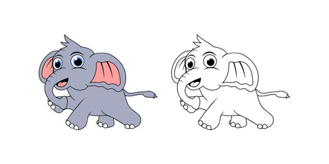 Elephant Cartoon Character Design Illustration vector eps format suitable for your design needs logo illustration animation etc