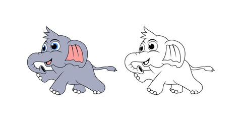 Elephant Cartoon Character Design Illustration vector eps format suitable for your design needs logo illustration animation etc