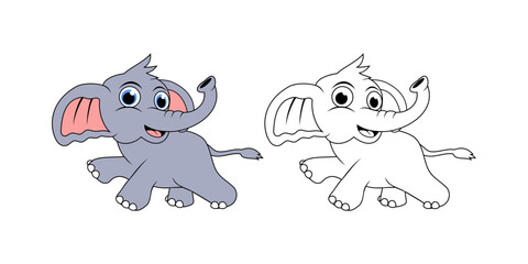 Elephant Cartoon Character Design Illustration vector eps format suitable for your design needs logo illustration animation etc