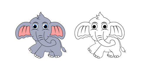 Elephant Cartoon Character Design Illustration vector eps format suitable for your design needs logo illustration animation etc
