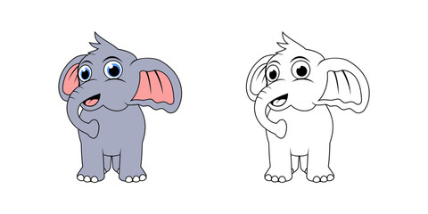 Fototapeta premium Elephant Cartoon Character Design Illustration vector eps format suitable for your design needs logo illustration animation etc