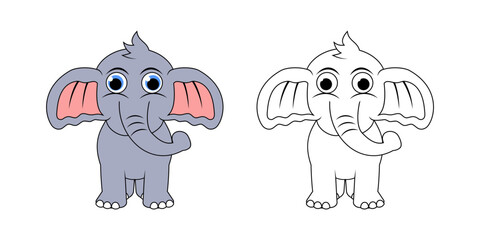 Elephant Cartoon Character Design Illustration vector eps format suitable for your design needs logo illustration animation etc