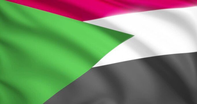 flag of Sudan. Sudan flag background. 4k 60FPS