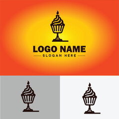 Confectionery icon Candy store Sweet shop Confectionery shop flat logo sign symbol editable vector