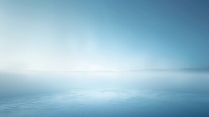 Obraz premium Winter landscape with fog on the lake. 3d render illustration.